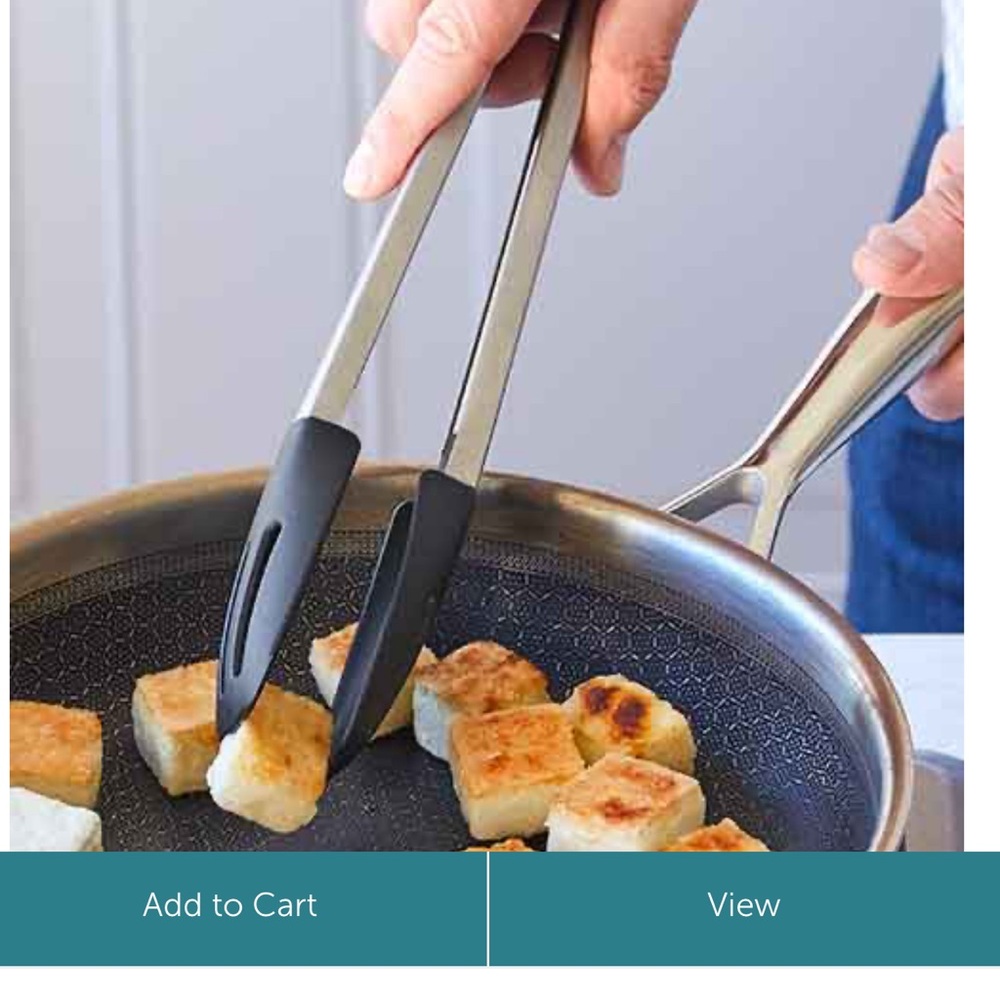 Stainless Steel Kitchen Tongs with Black Tips